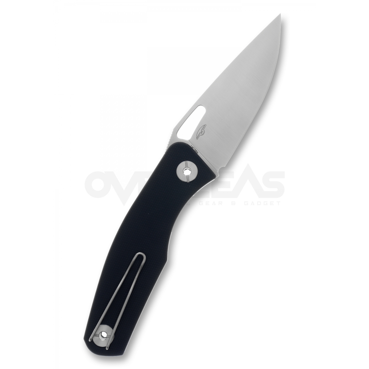 Real Steel Knives Terra Folding Knife 3.58 14C28N Satin Drop Blade, Black  G10 Handles - KnifeCenter - 7451