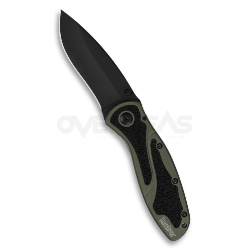 Kershaw Blur Assisted Opening Knife Olive (Sandvik 14C28N 3.4" Black),1670OLBLK