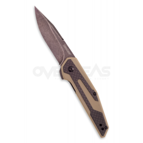 Kershaw Anso Fraxion Liner Lock Carbon Fiber/Tan G-10 (2.75" BlackWash),1160TANBW