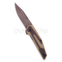 Kershaw Anso Fraxion Liner Lock Carbon Fiber/Tan G-10 (2.75" BlackWash),1160TANBW